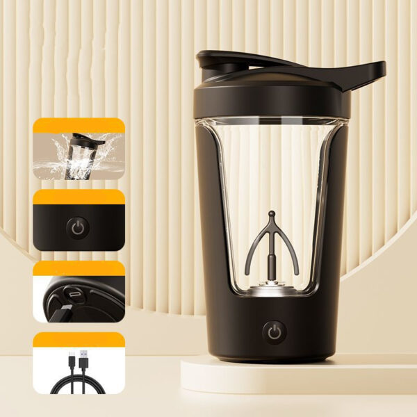 400ML 14oz Electric Protein Powder Mixing Cup Automatic Shaker Mixer Shake Bottle Milk Coffee Blender Kettle Fro Gym