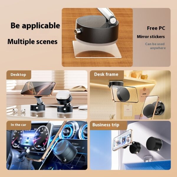 Foldable Magnetic Vacuum Car Phone Holder Foldable Suction Cup - Image 6