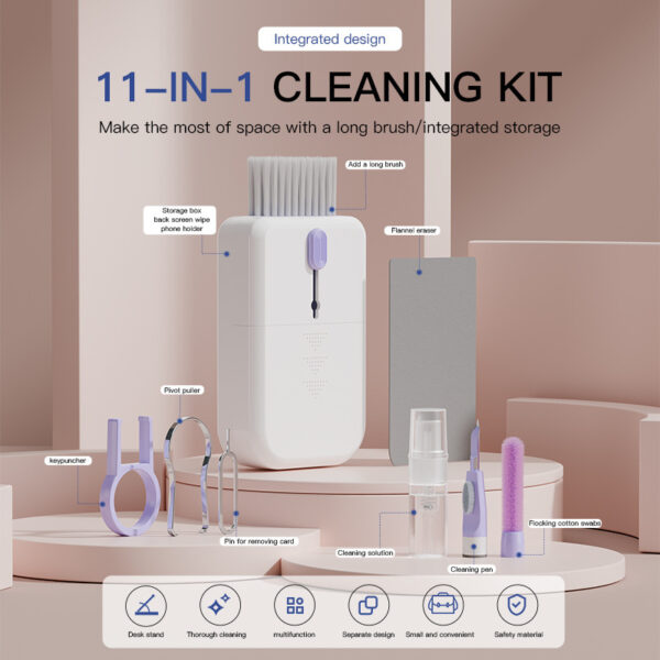 Portable 11 In 1 Multifunctional Cleaning Kit Computer Keyboard , Cleaner Phone Screen , Earphone - Image 7