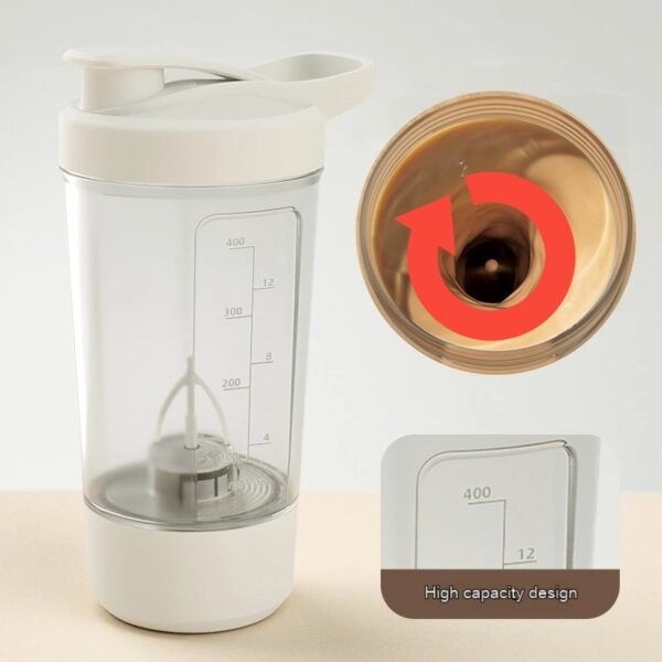 400ML 14oz Electric Protein Powder Mixing Cup Automatic Shaker Mixer Shake Bottle Milk Coffee Blender Kettle Fro Gym - Image 7