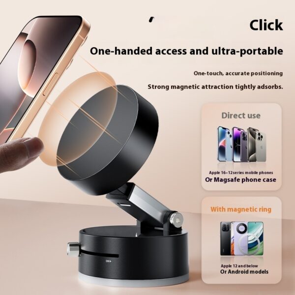 Foldable Magnetic Vacuum Car Phone Holder Foldable Suction Cup - Image 5