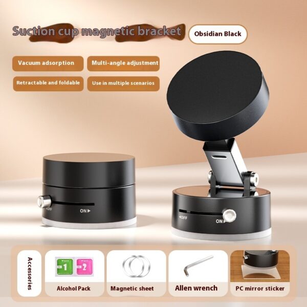 Foldable Magnetic Vacuum Car Phone Holder Foldable Suction Cup - Image 2